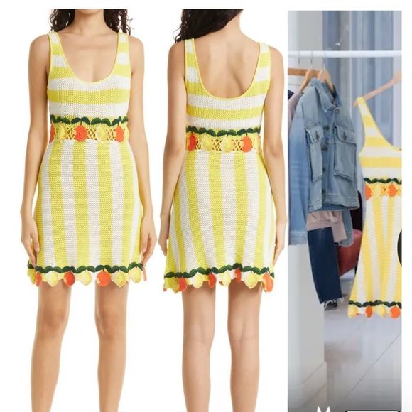 STAUD Dresses & Skirts - Staud Viva wallflower white strip dress